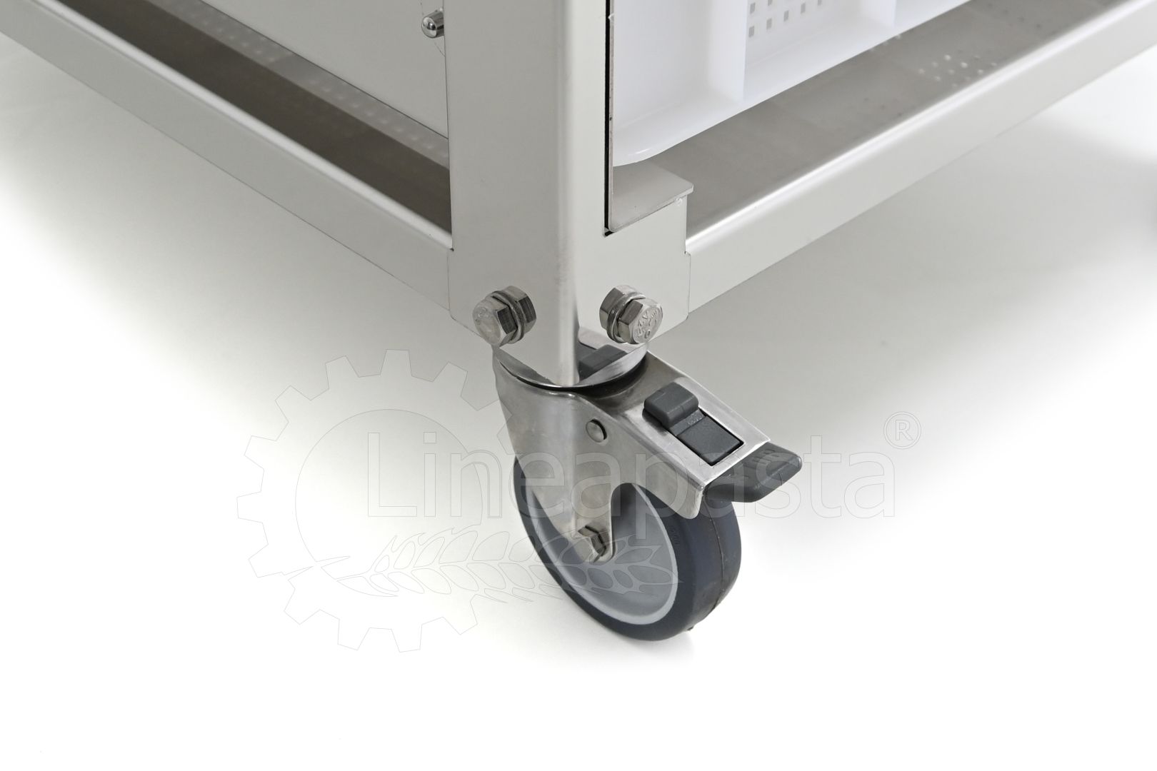 Carro de acero inoxidable para 5 cajas