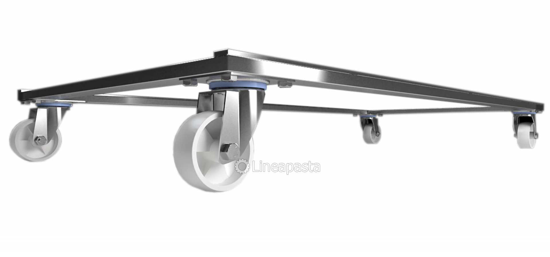Stainless steel trolley for pasta frames