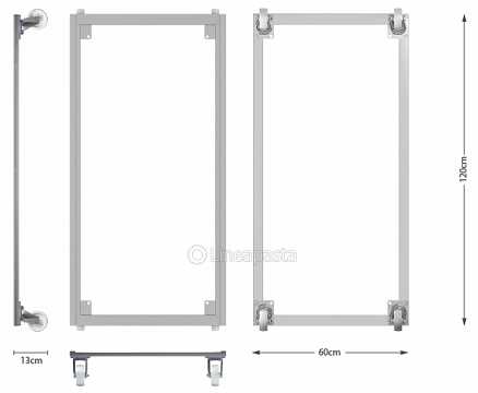 Stainless steel trolley for pasta frames