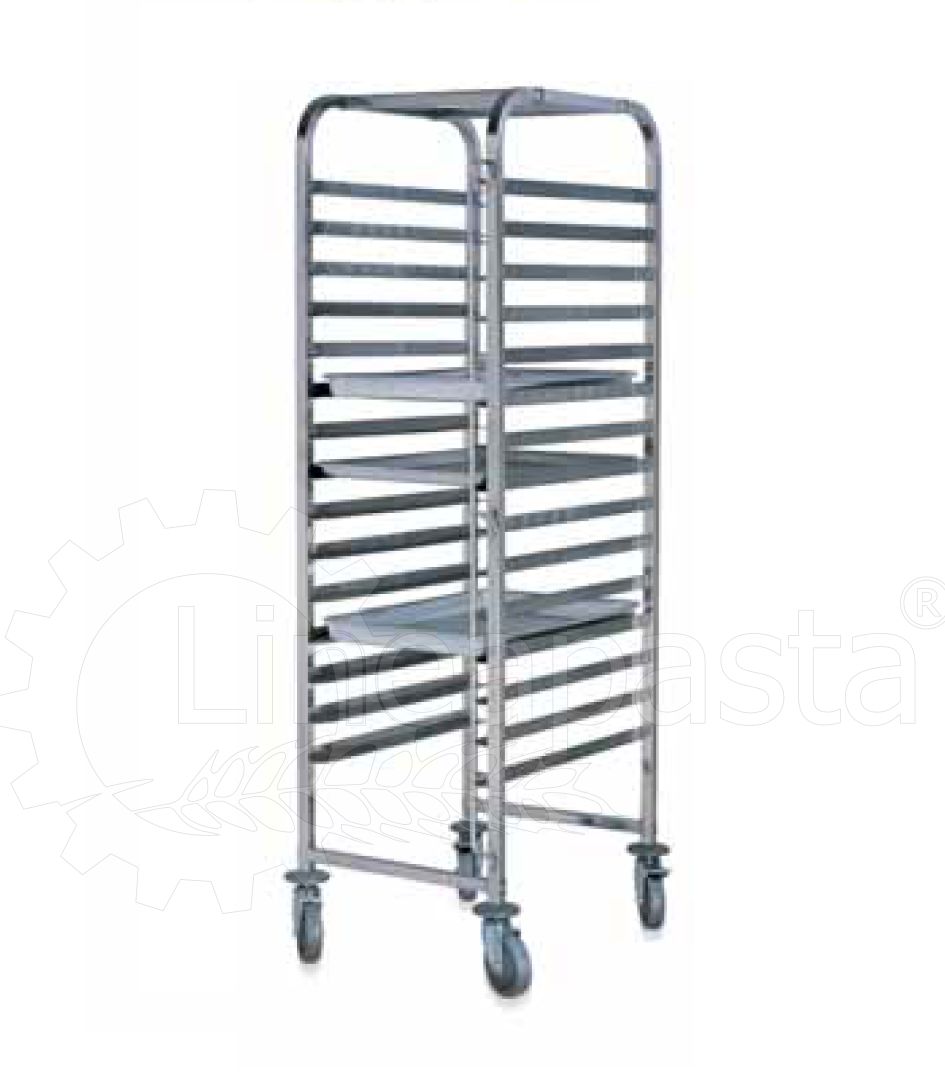 Stainless steel pasta trolley for 15 pasta trays