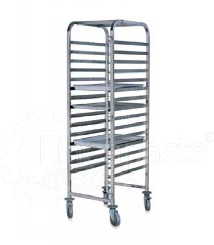 Stainless steel pasta trolley for 15 pasta trays