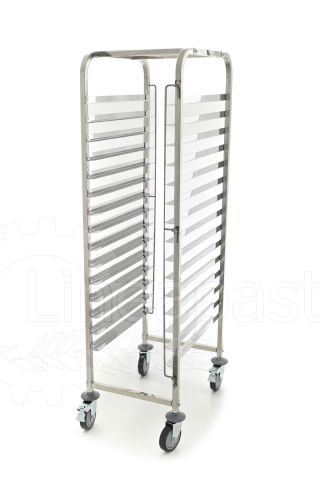 Stainless steel pasta trolley for 15 pasta trays