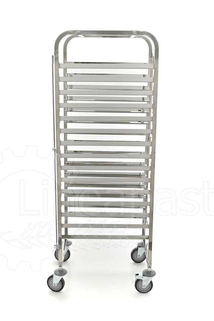 Stainless steel pasta trolley for 15 pasta trays