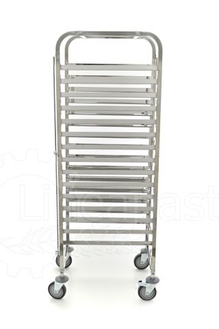 Stainless steel pasta trolley for 15 pasta trays