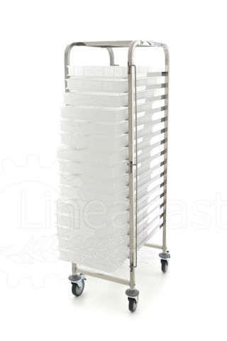 Stainless steel pasta trolley for 15 pasta trays