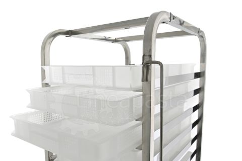 Stainless steel pasta trolley for 15 pasta trays