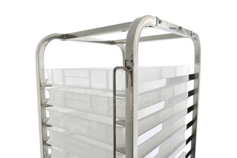 Stainless steel pasta trolley for 15 pasta trays