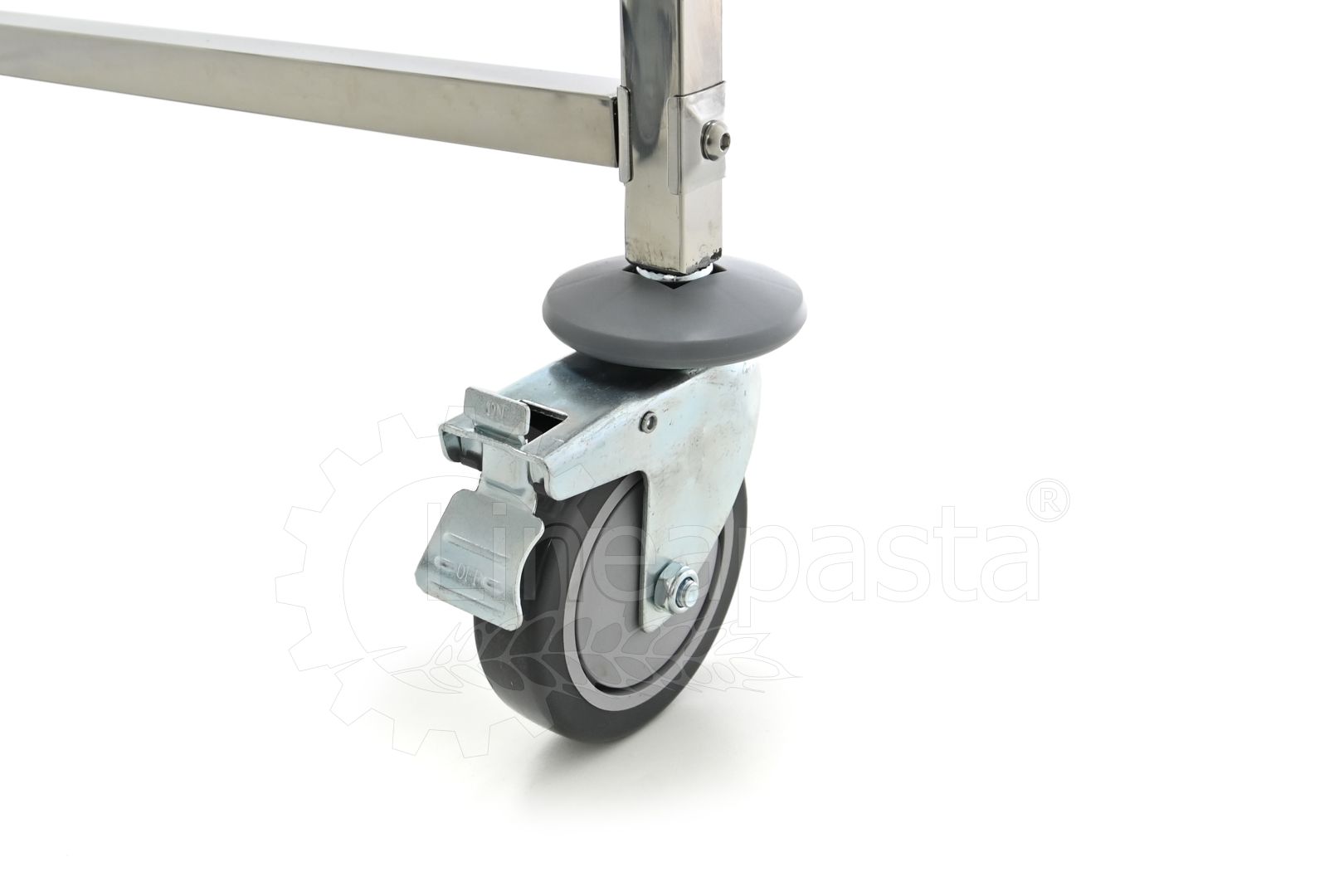 Stainless steel pasta trolley for 15 pasta trays Wheel locking system