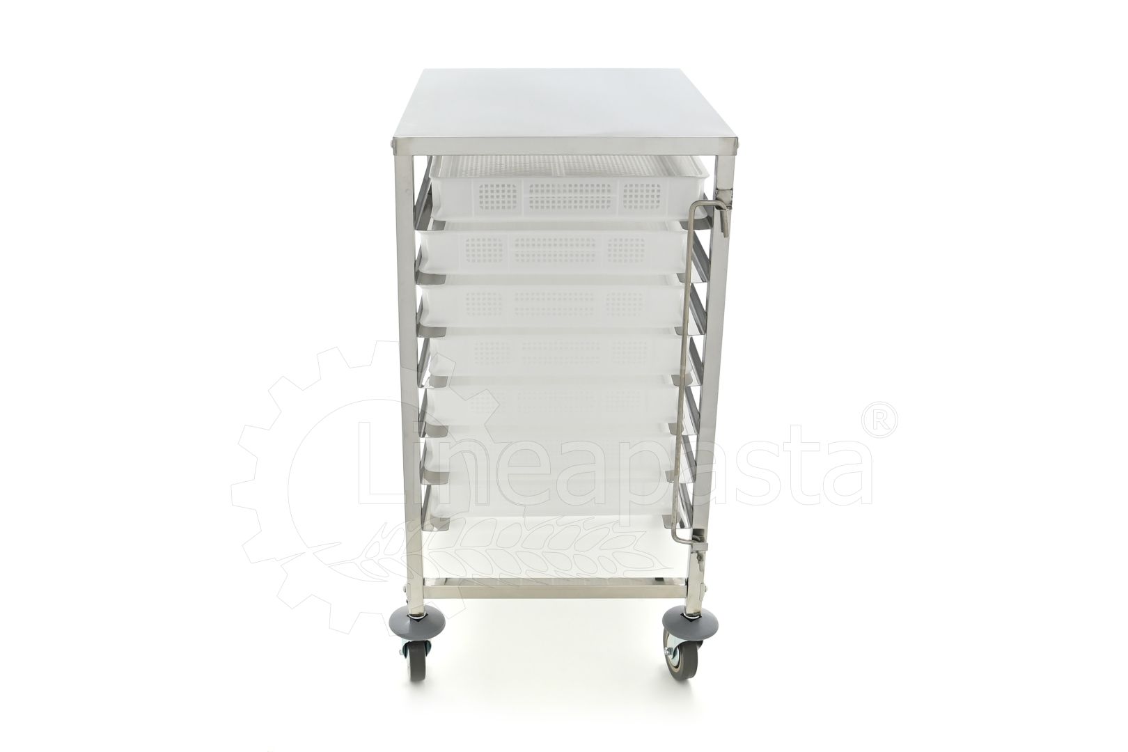 Carrello pasta in acciaio inox per 7 cassette