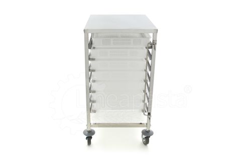 Carrello pasta in acciaio inox per 7 cassette