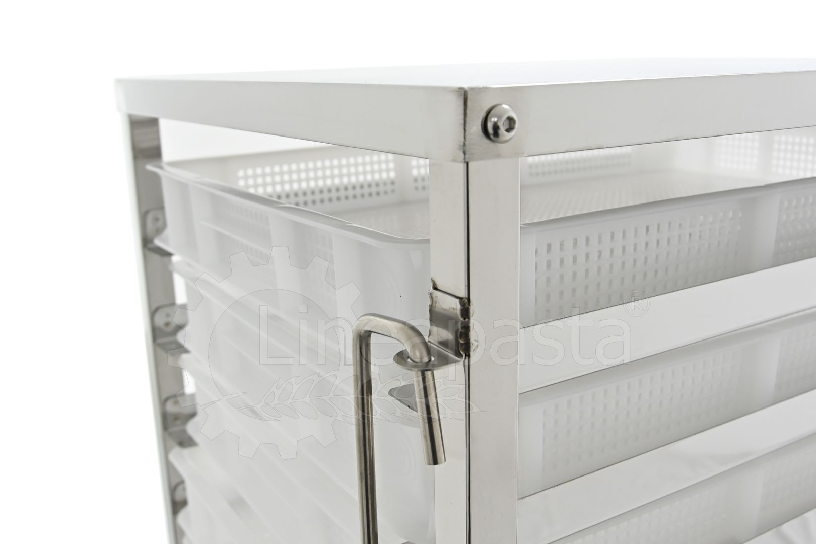 Carrello pasta in acciaio inox per 7 cassette
