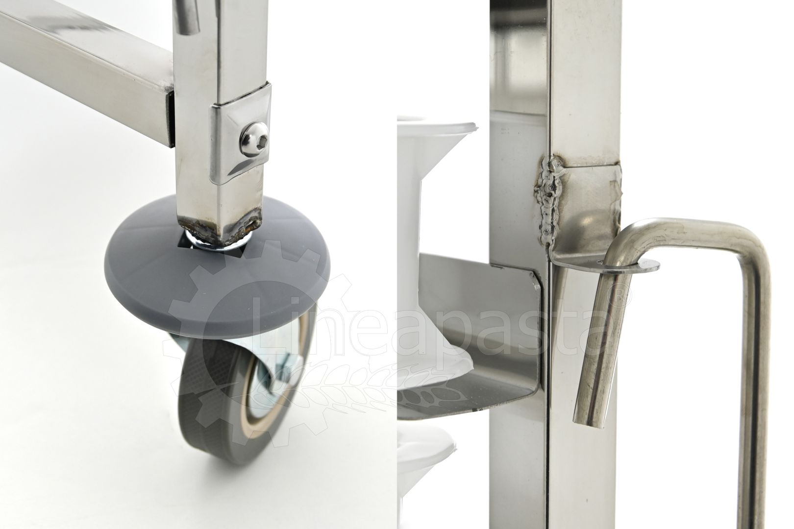 Carrello pasta in acciaio inox per 7 cassette