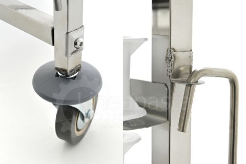 Carrello pasta in acciaio inox per 7 cassette