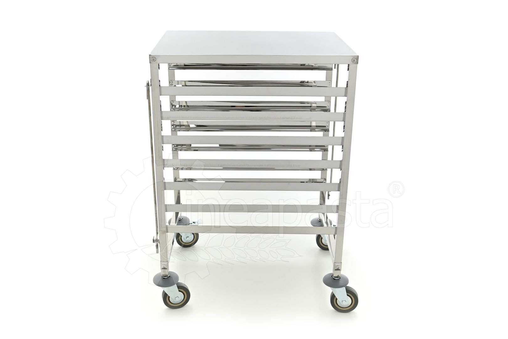 Carrello pasta in acciaio inox per 7 cassette