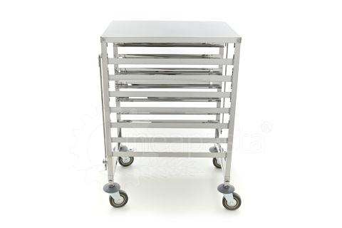 Carrello pasta in acciaio inox per 7 cassette