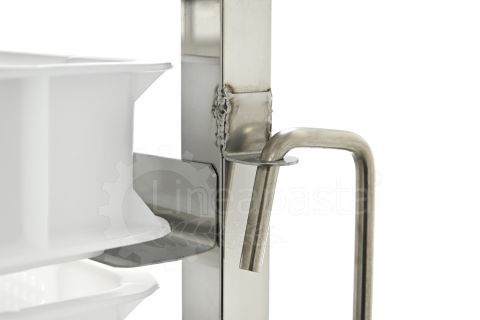 Carrello pasta in acciaio inox per 7 cassette