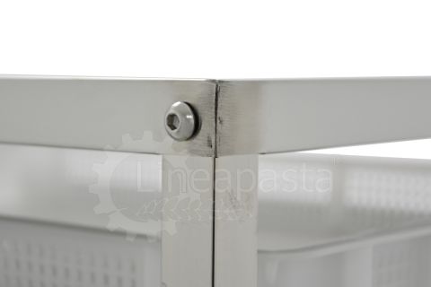 Carrello pasta in acciaio inox per 7 cassette