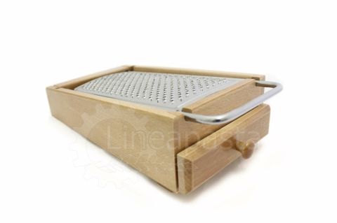 Râpe à fromage avec récipient en bois