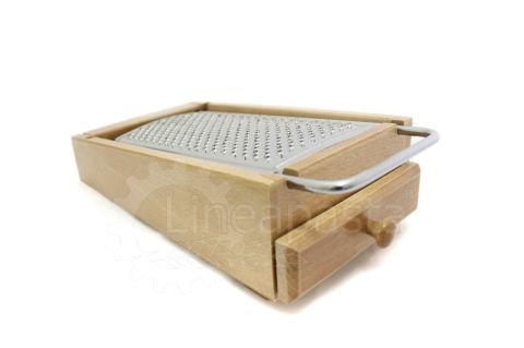 Cheese grater with wooden container