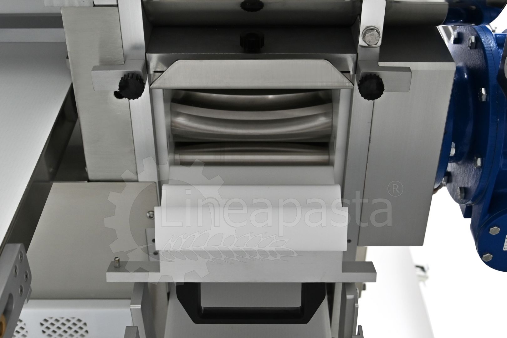 Máquina pasta combinada ravioli y laminadora La Monferrina P2 Pleasure con doble cubeta y extrusor Puerta de limpieza de rodillos