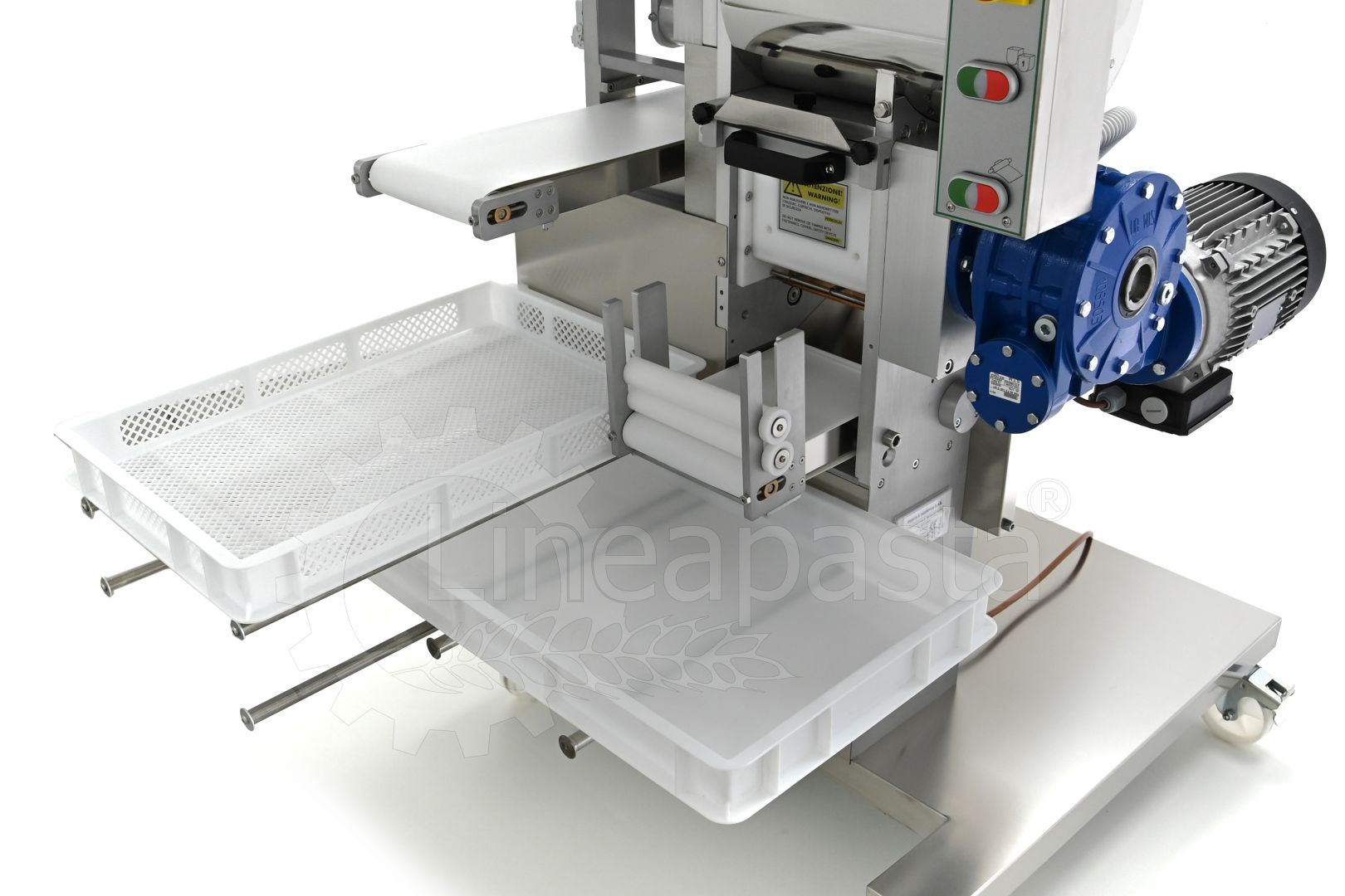 Combined ravioli and sheeter pasta machine La Monferina P2 Pleasure with double vat Conveyor belts