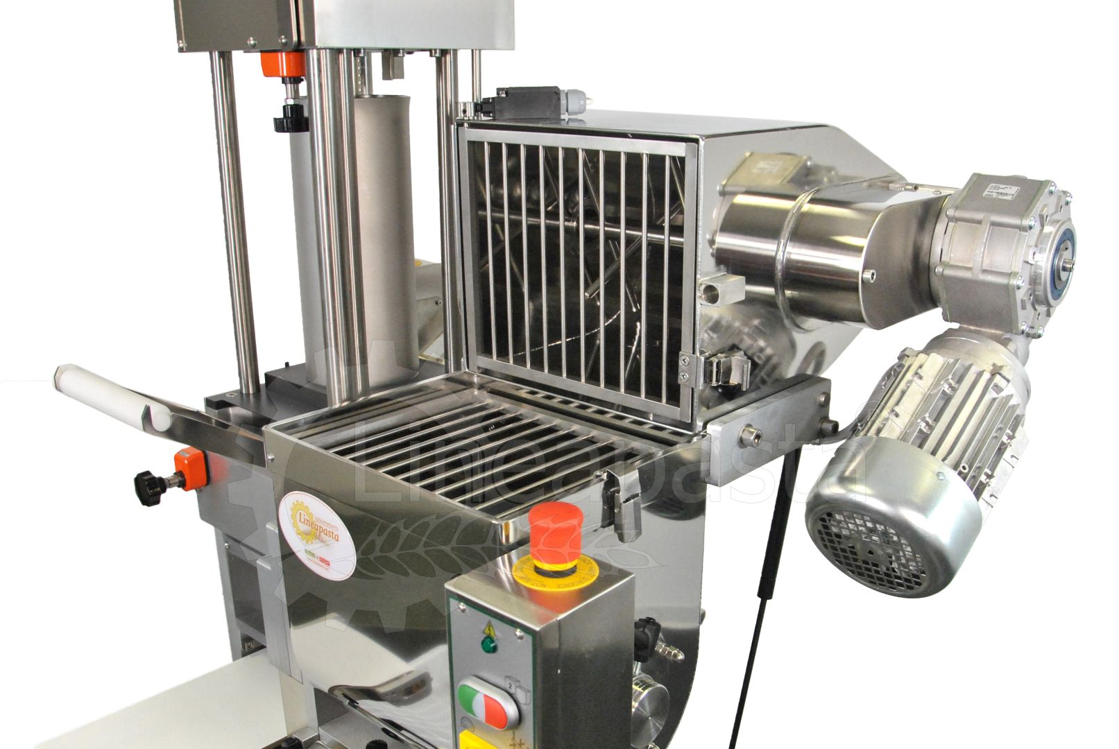 Combined ravioli and sheeter pasta machine La Monferina P2 Pleasure with double vat Double tilting vat