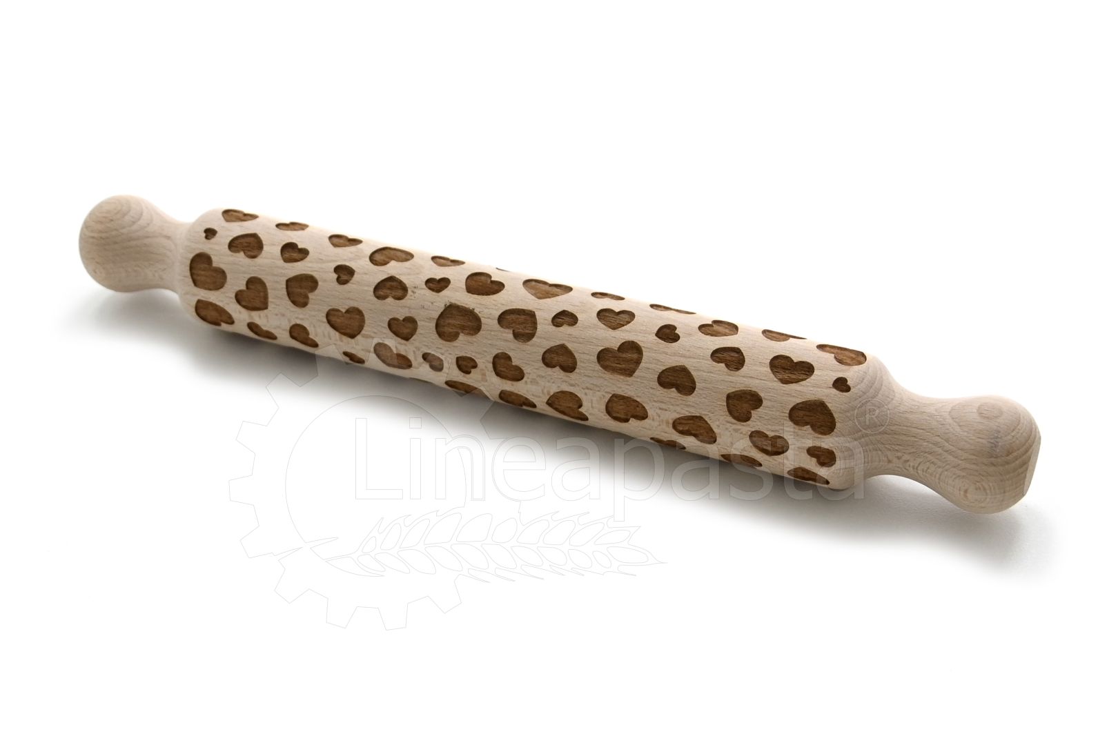 32 cm beechwood decorative rolling pin