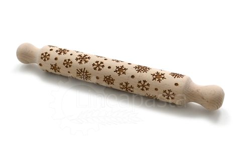 32 cm beechwood decorative rolling pin
