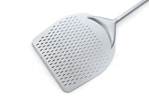 Perforated aluminum pizza peel 120 cm 50x50 cm