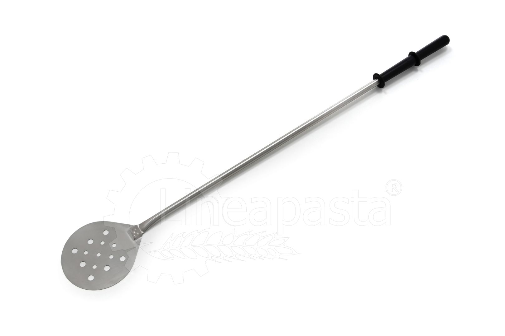 Perforated stainless steel pizza peel 120 cm