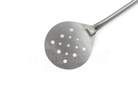 Perforated stainless steel pizza peel 170 cm Ø18 cm