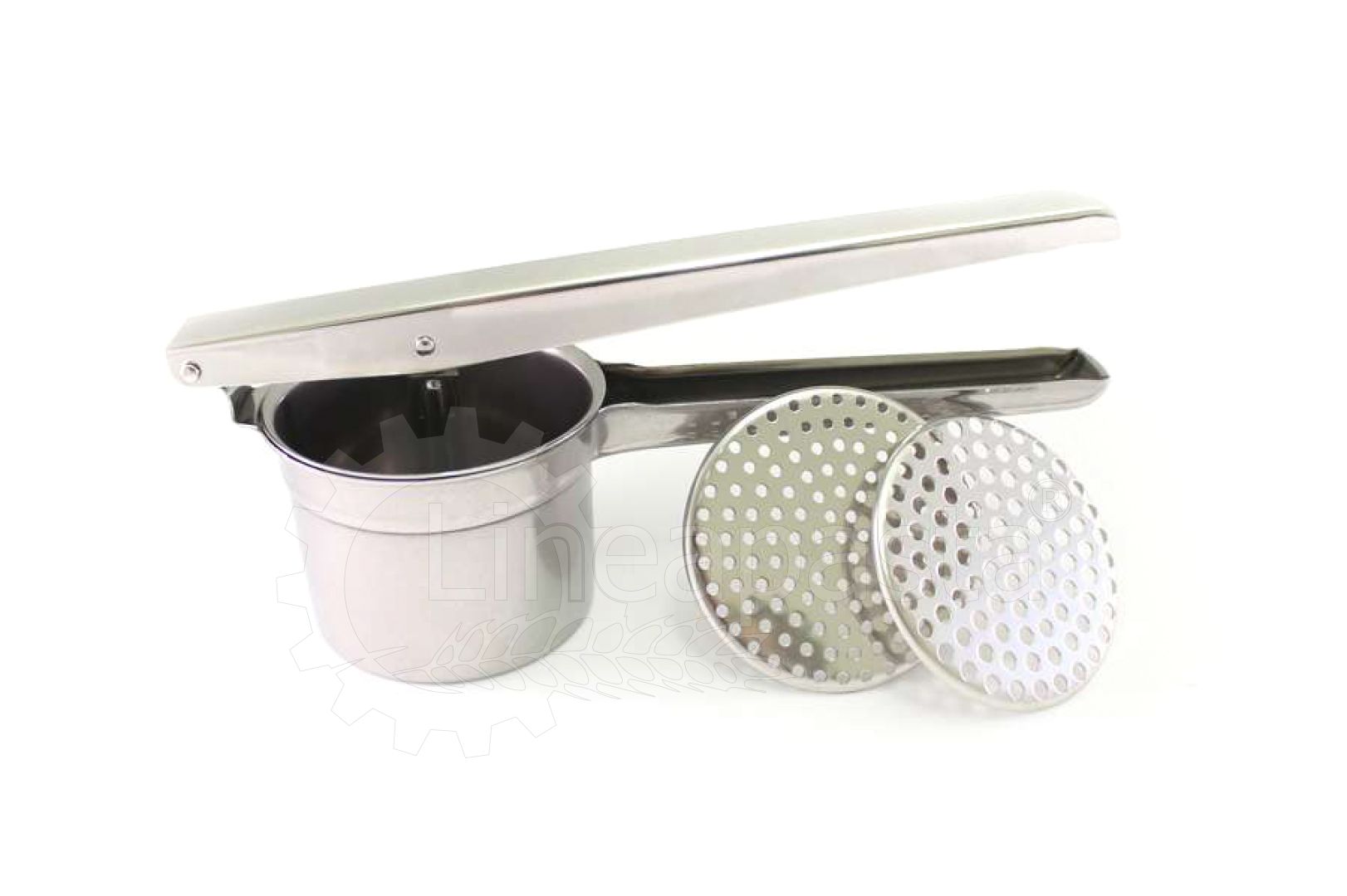 Presse-pâtes pour passatelli en acier inoxydable avec deux disques interchangeables