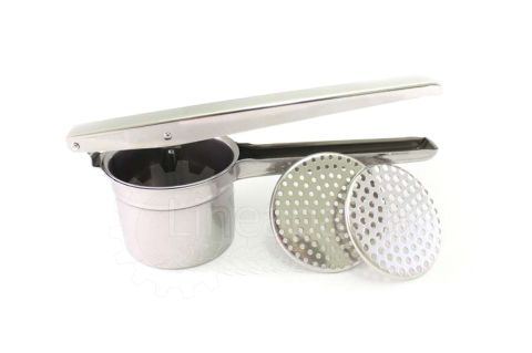 Schiacciapasta per passatelli in acciaio inox con due dischi intercambiabili