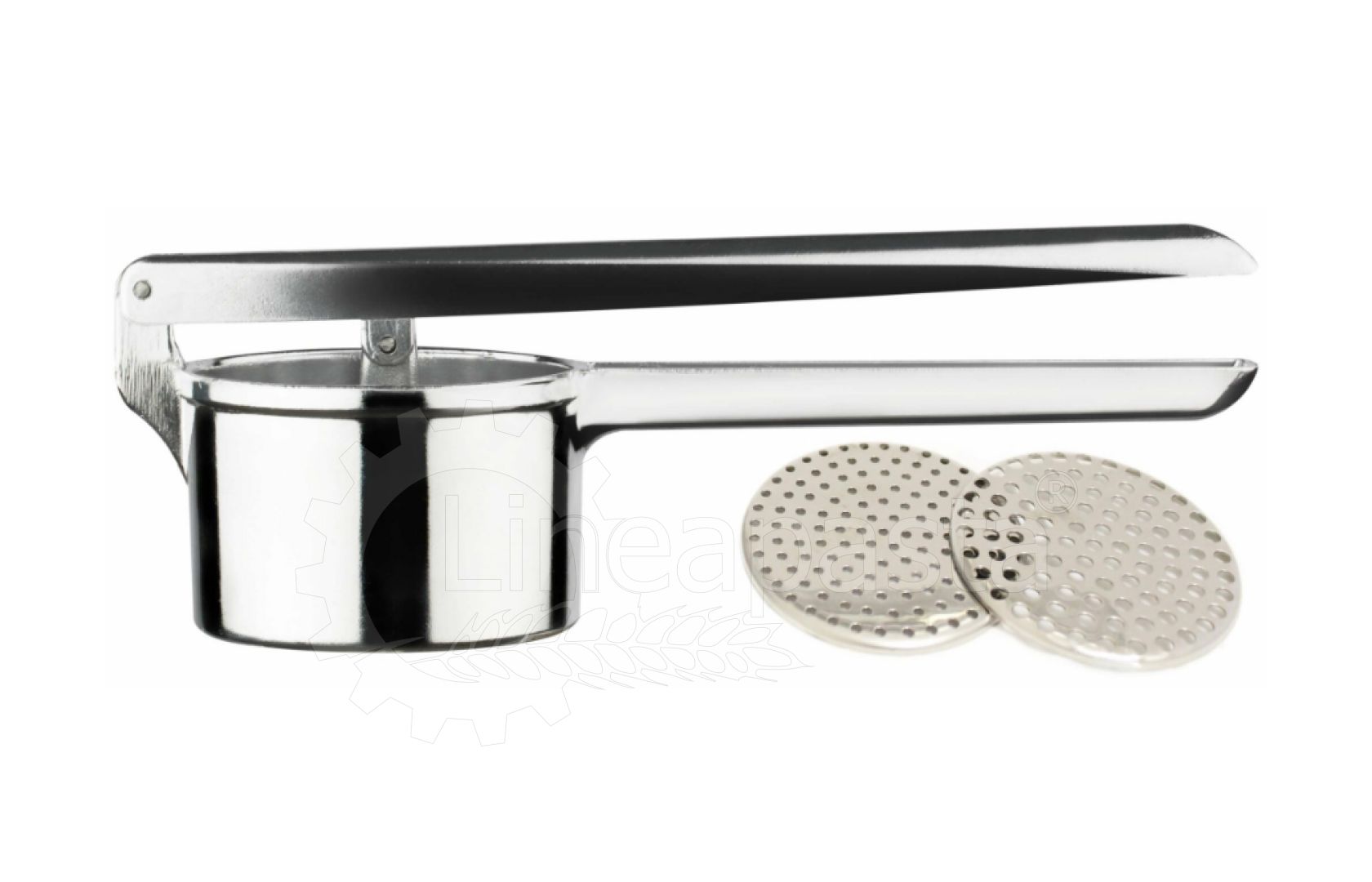 Presse-pâtes pour passatelli en aluminium avec deux disques interchangeables