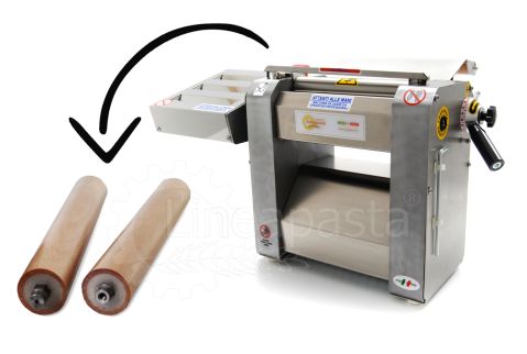 Electric fresh pasta sheeter SR with 250 mm wooden cylinders