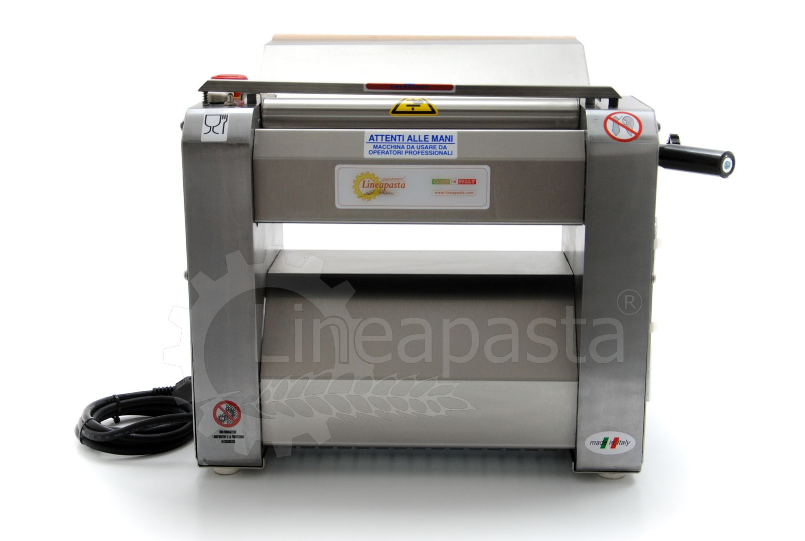 Electric fresh pasta sheeter SR with 320 mm wooden cylinders