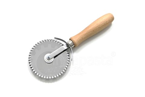 Steel pizza cutter with 88 mm serrated blade