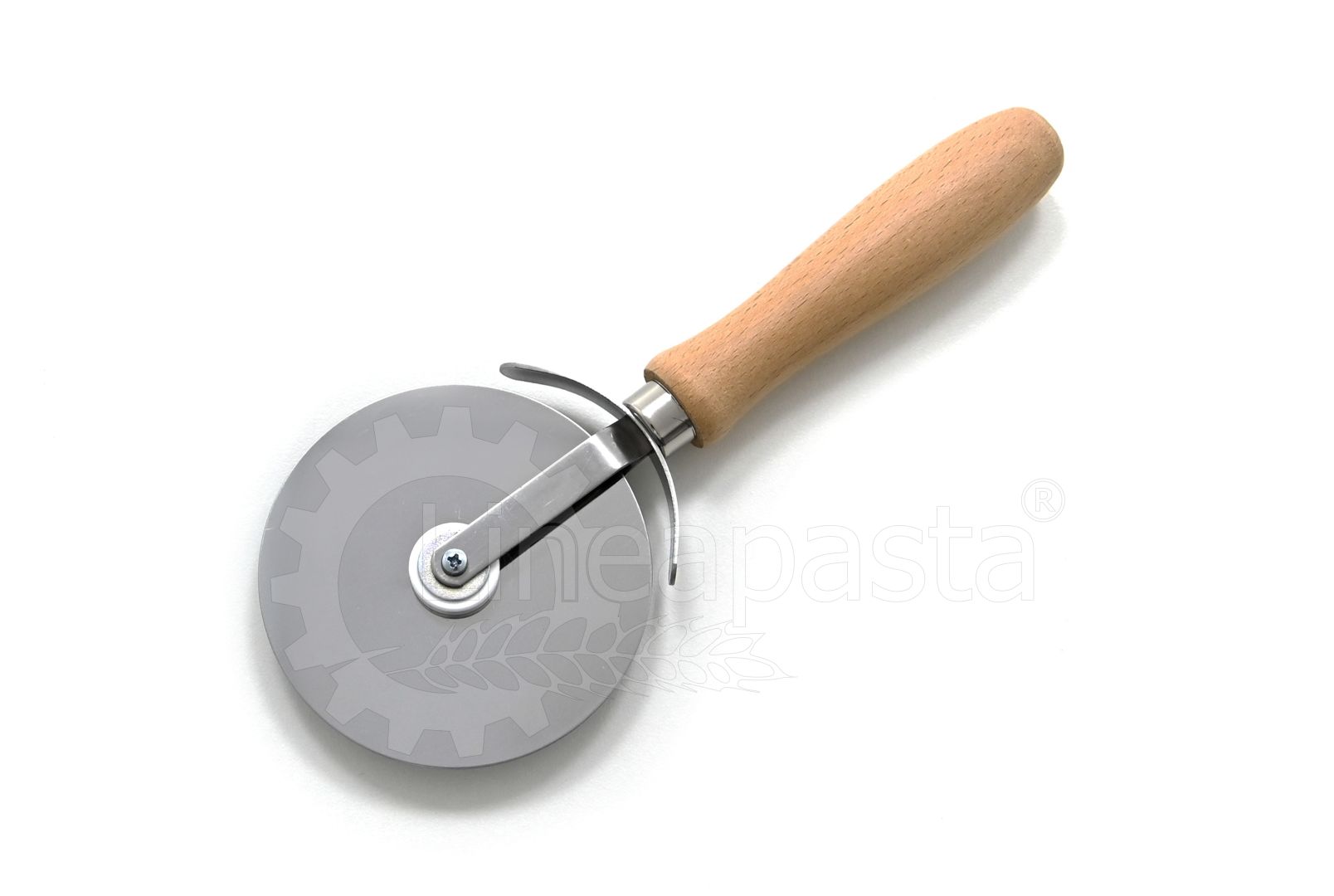 Steel pizza cutter with 88 mm smooth blade