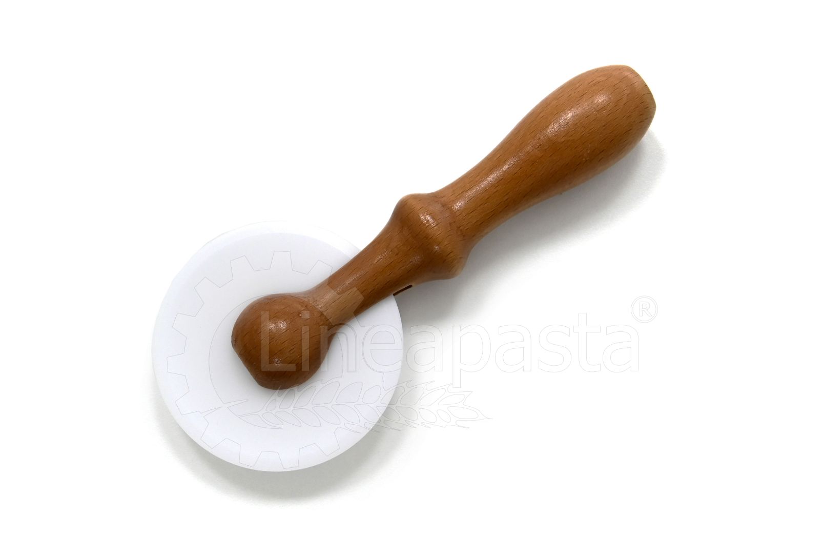 Delrin pizza cutter with single smooth 90 mm blade