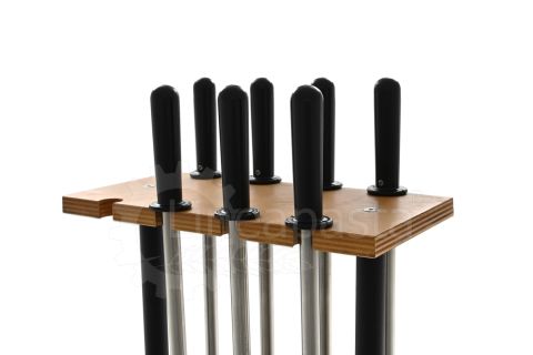 Column stand for eight pizza peels